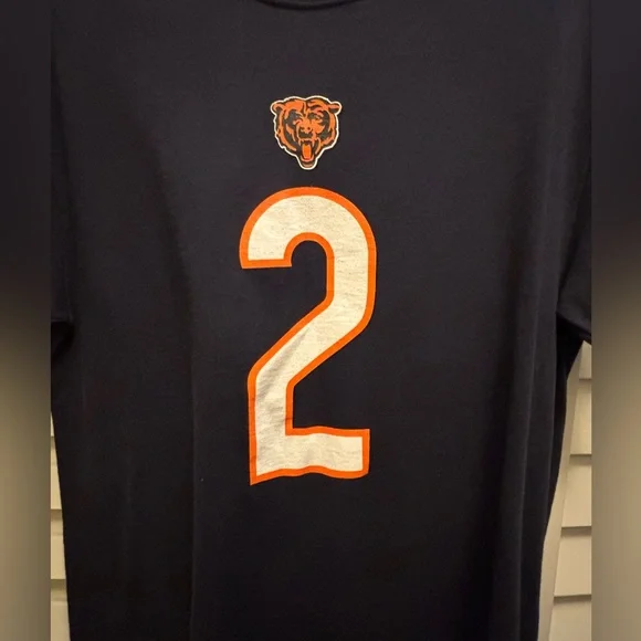 Chicago Bears T-Shirt DJ Moore #2 NFL Team Apparel Men Medium Navy Blue Football - Picture 7 of 8